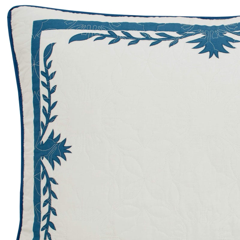 TOMMY Bahama تومي باهاما - غطاء وسادة، 100% قطن مع إغلاق متداخل وإحساس ناعم، غطاء حجم كينغ، مجموعة من 1 (أناناس ألوها الأزرق) - Image 2